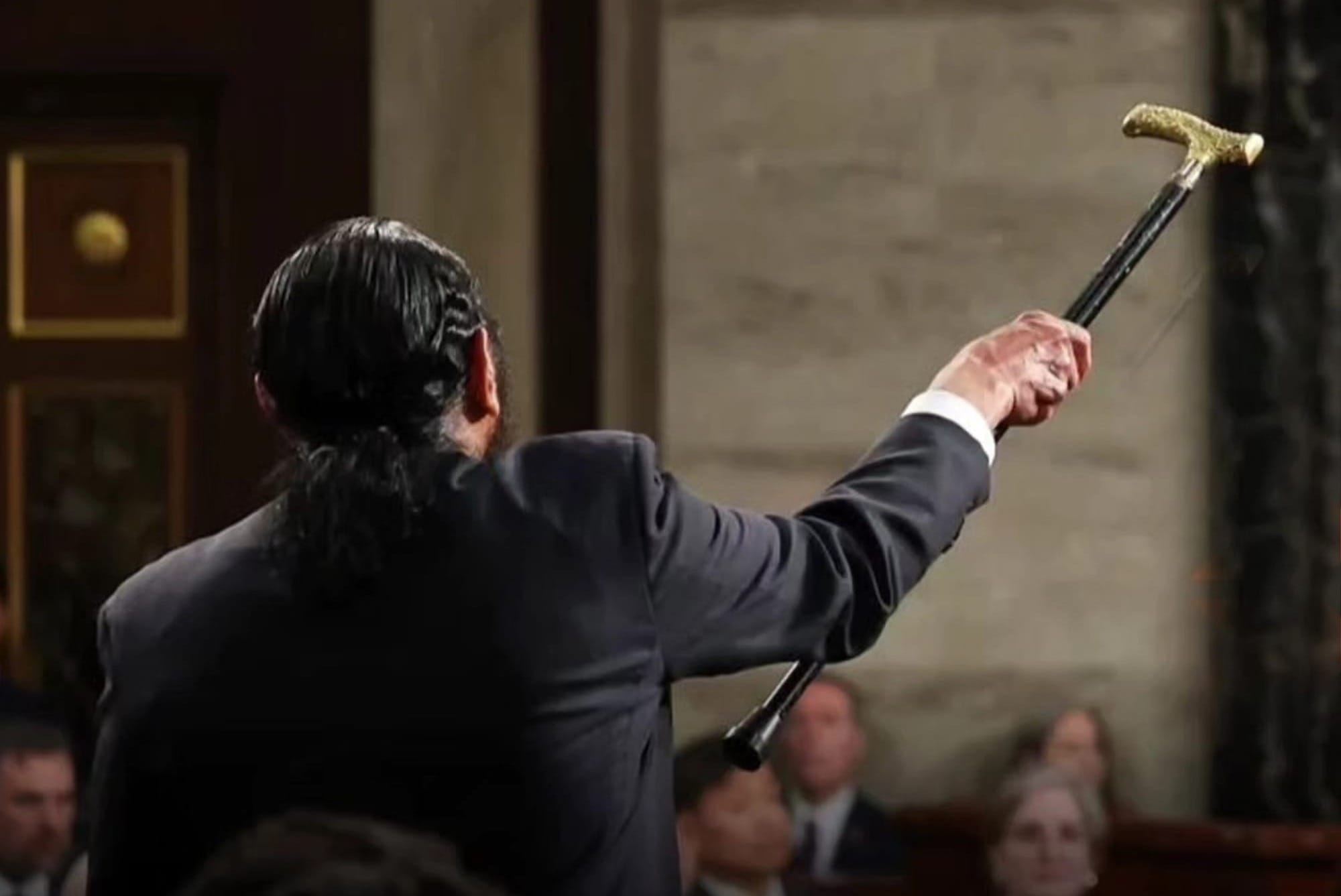 Rep. Al Green Raises Cane in Defiance During Trump’s Address to Congress